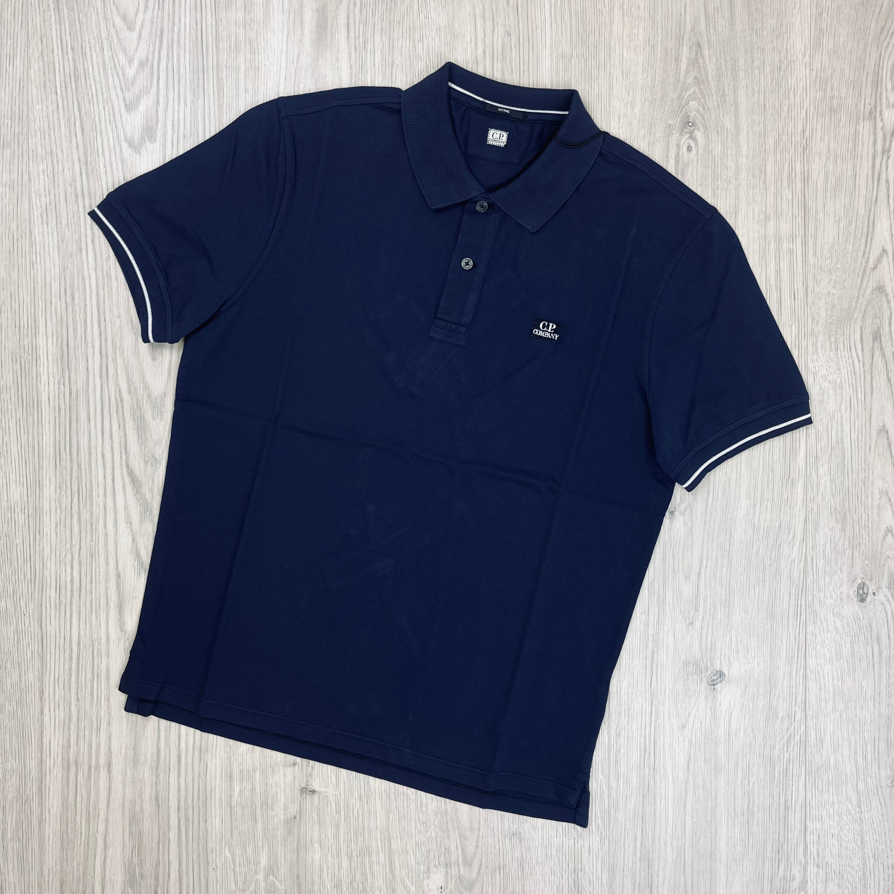 CP Company Piquet Polo Shirt - Medieval Blue Ironleague