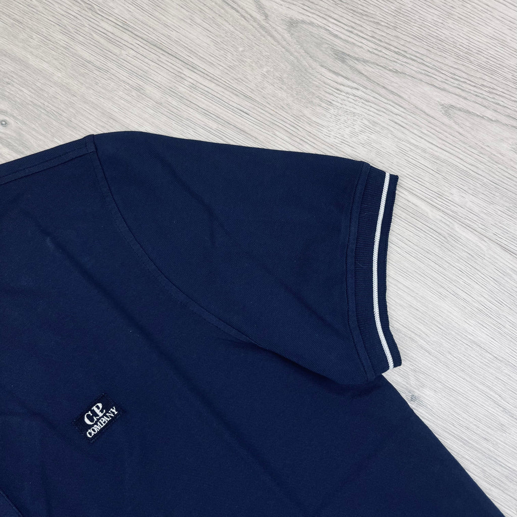 CP Company Piquet Polo Shirt - Medieval Blue Ironleague
