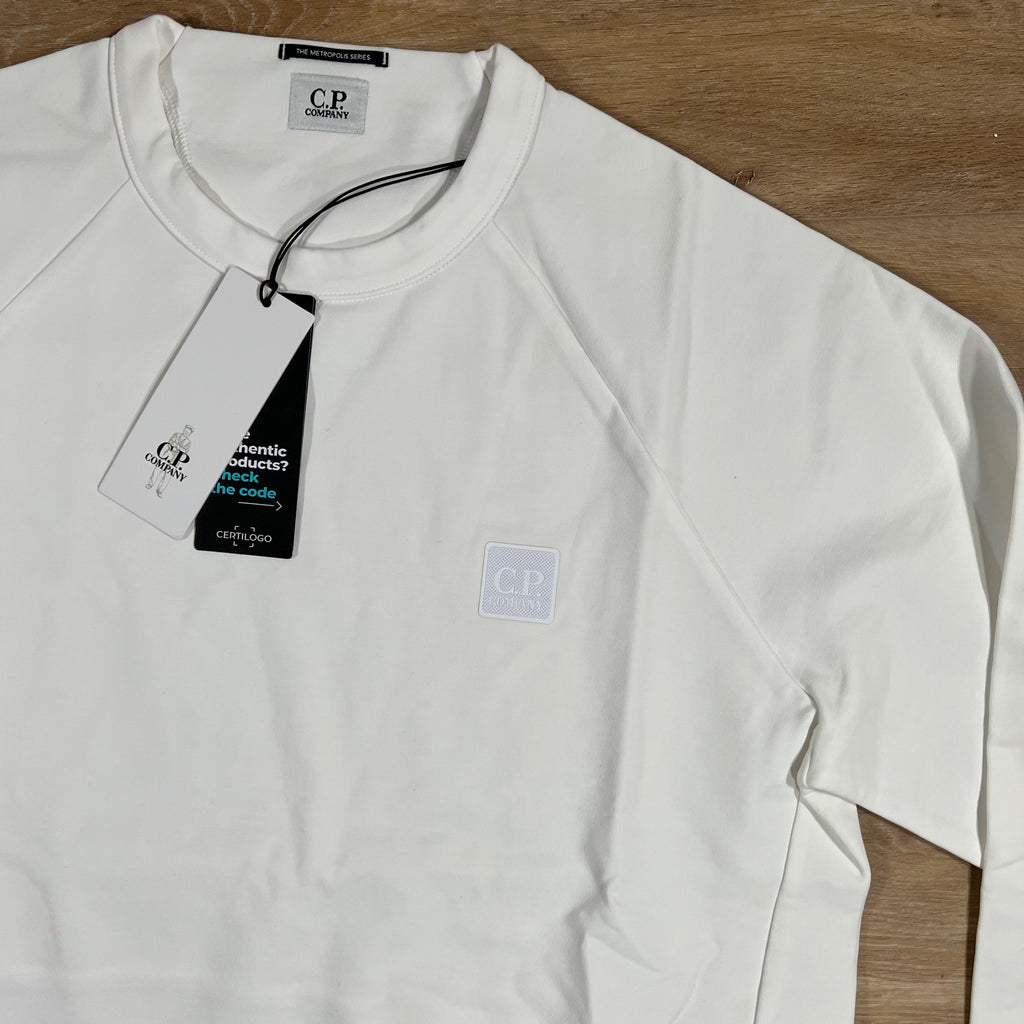 CP Company Metropolis Sweatshirt in White Ironleague
