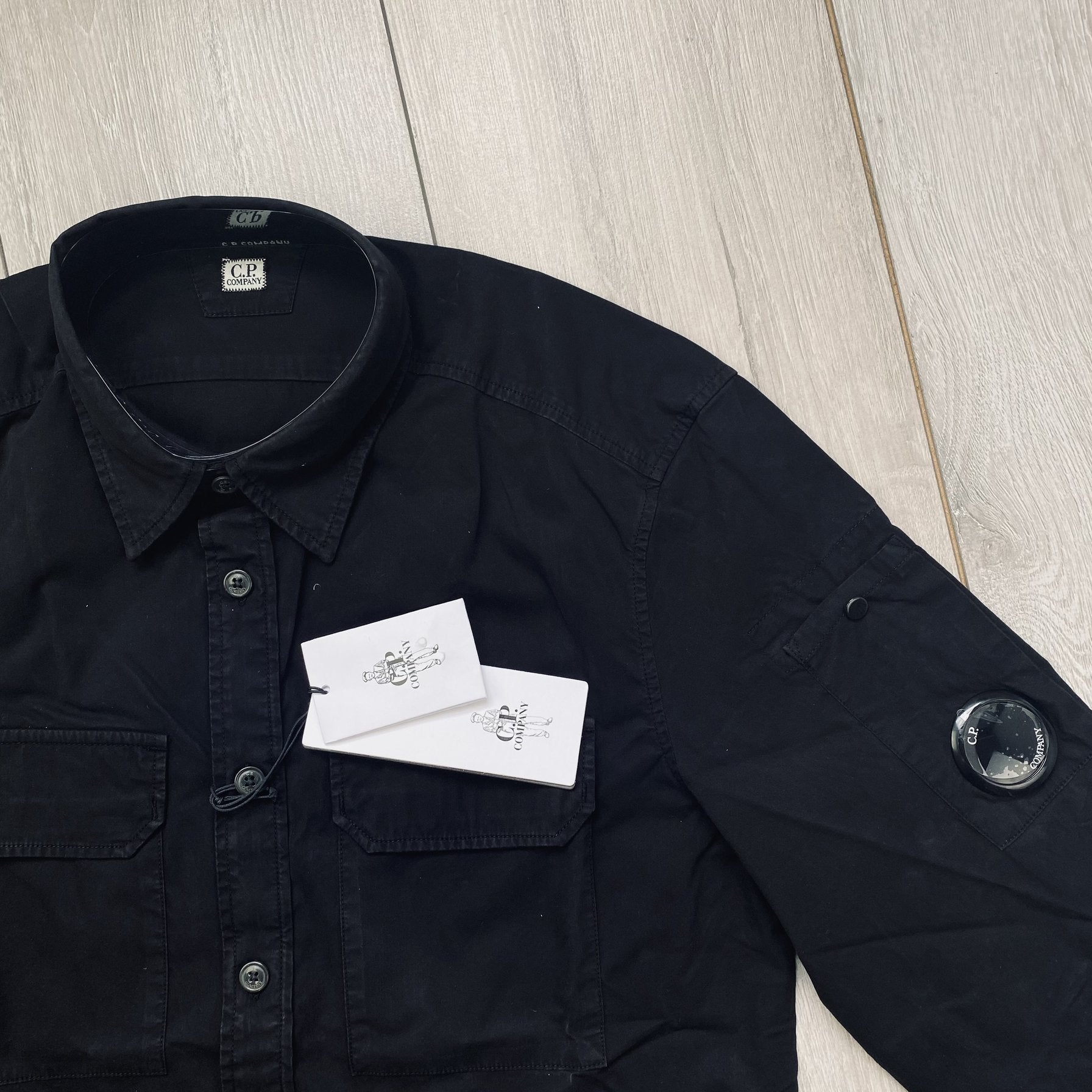 CP Company Button Overshirt - Black Ironleague