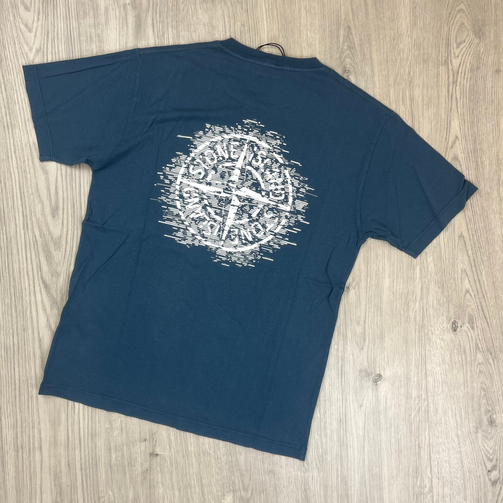 Stone Island Printed T-Shirt - Avio Blue Ironleague