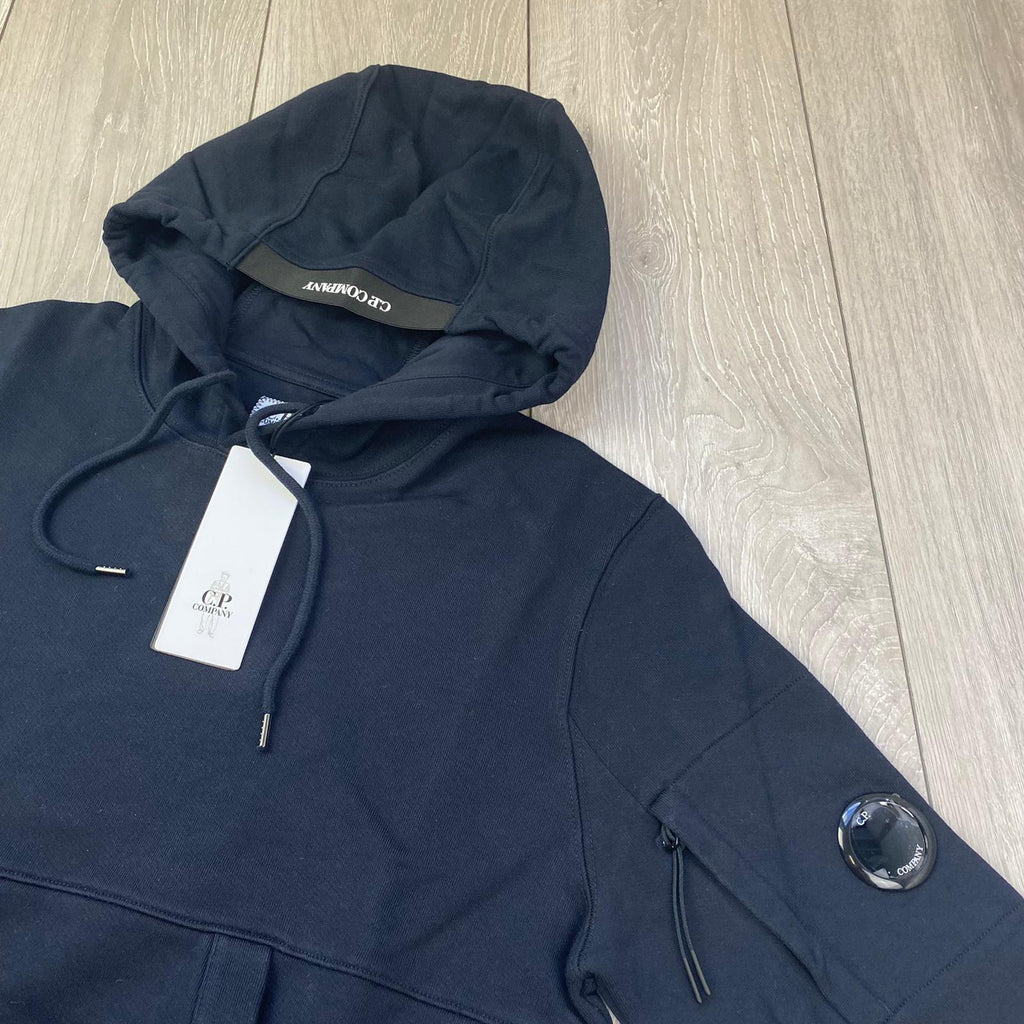 CP Company Raised Fleece Hoodie - Navy Ironleague