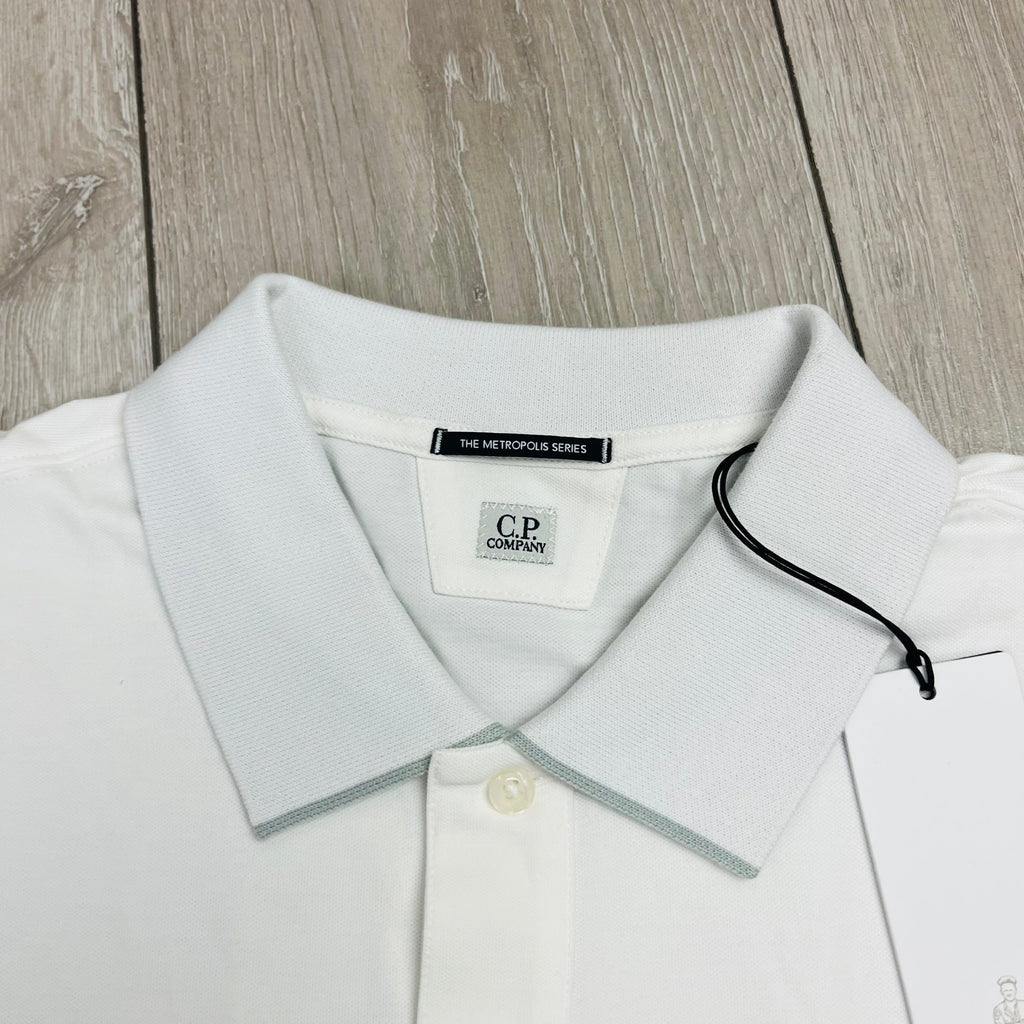 CP Company Metropolis Polo Shirt - White Ironleague