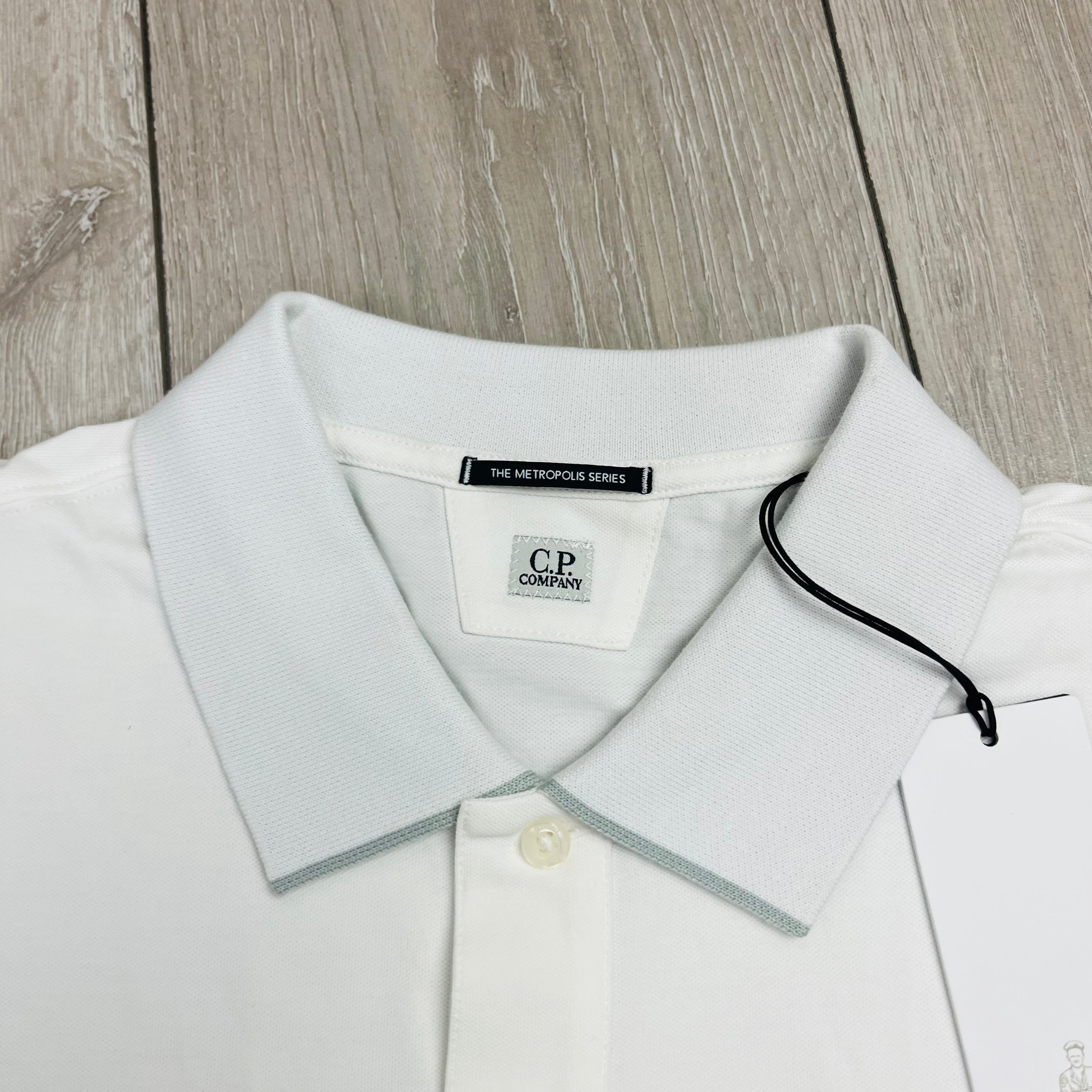 CP Company Metropolis Polo Shirt - White Ironleague