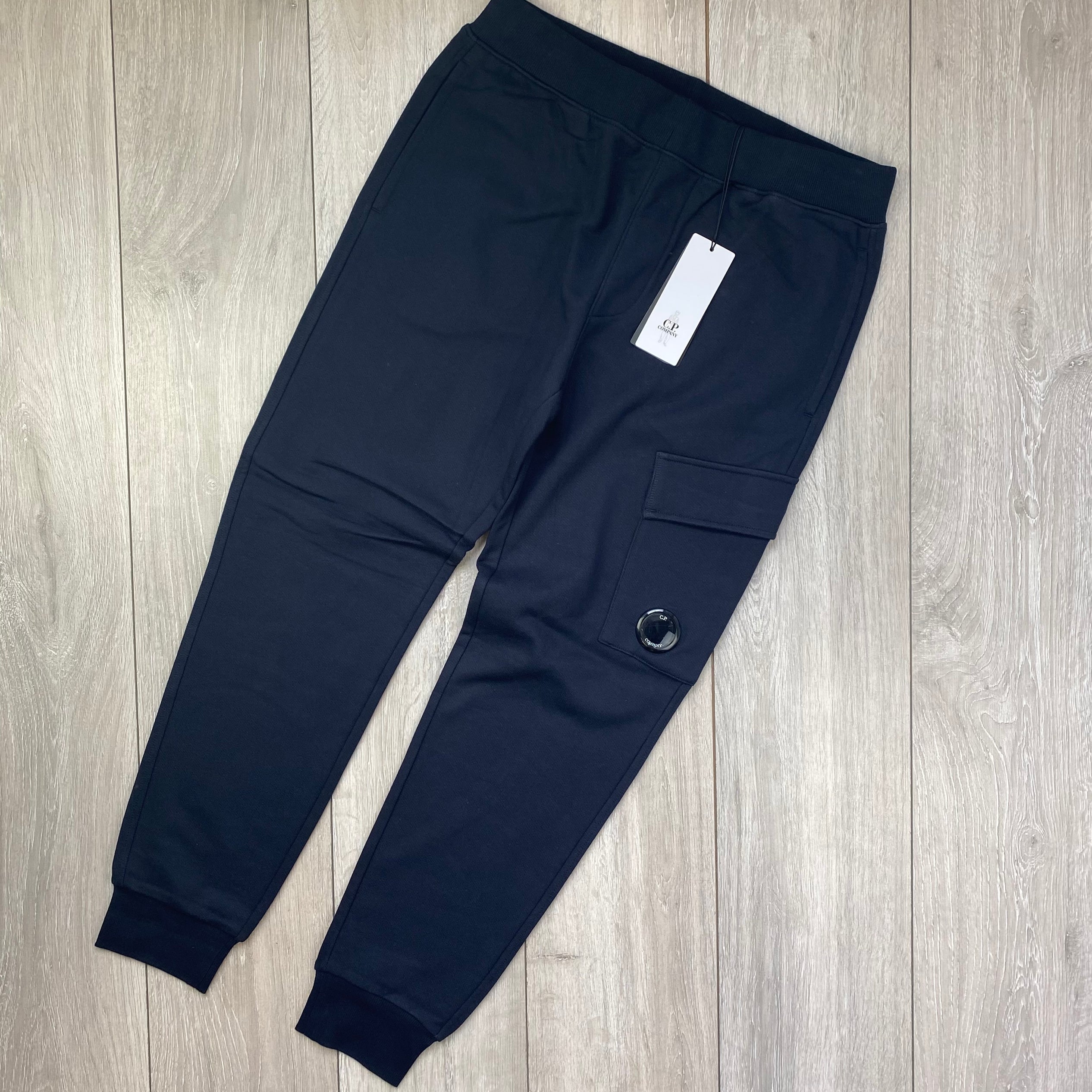 CP Company Raised Fleece Tracksuit - Navy Ironleague