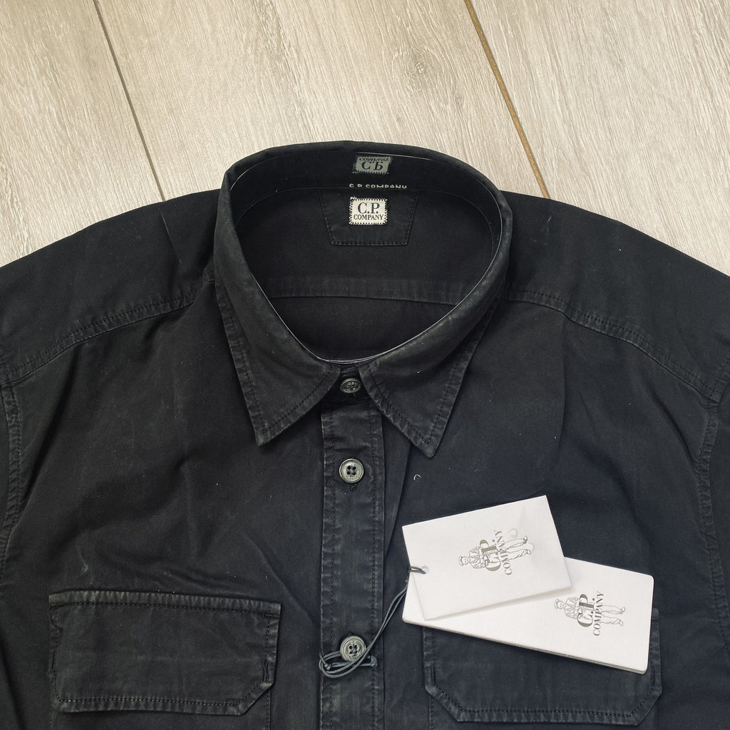 CP Company Button Overshirt - Black Ironleague