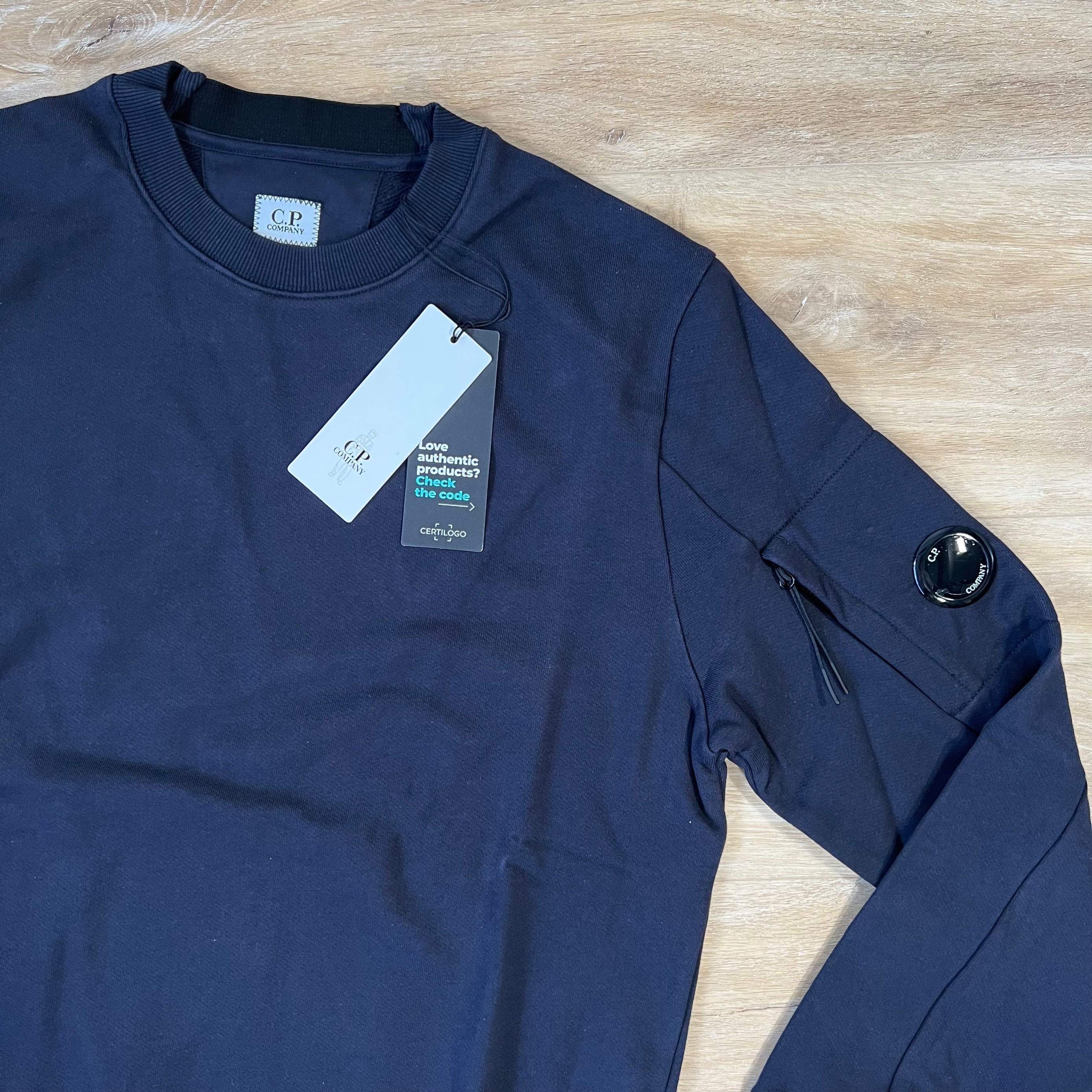 CP Company Diagonal Raised Lens Sweatshirt in Navy Ironleague