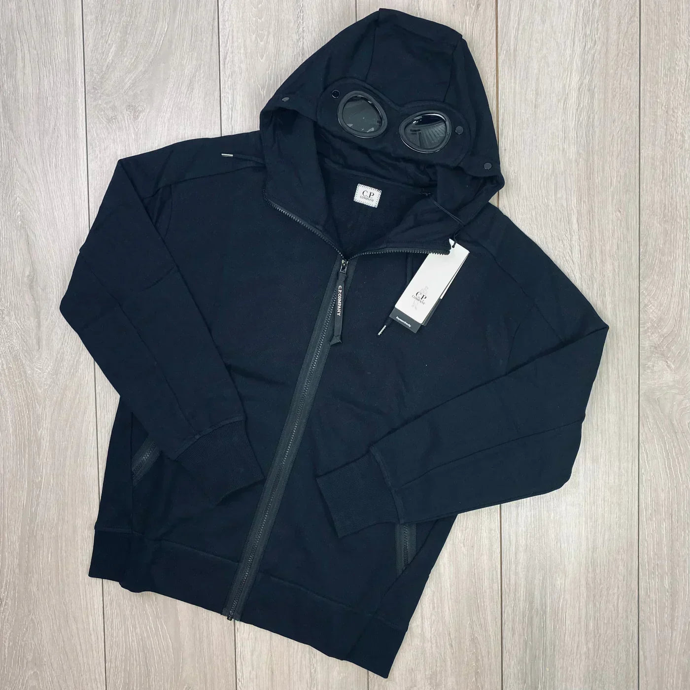 CP Company Raised Fleece Tracksuit - Black Ironleague
