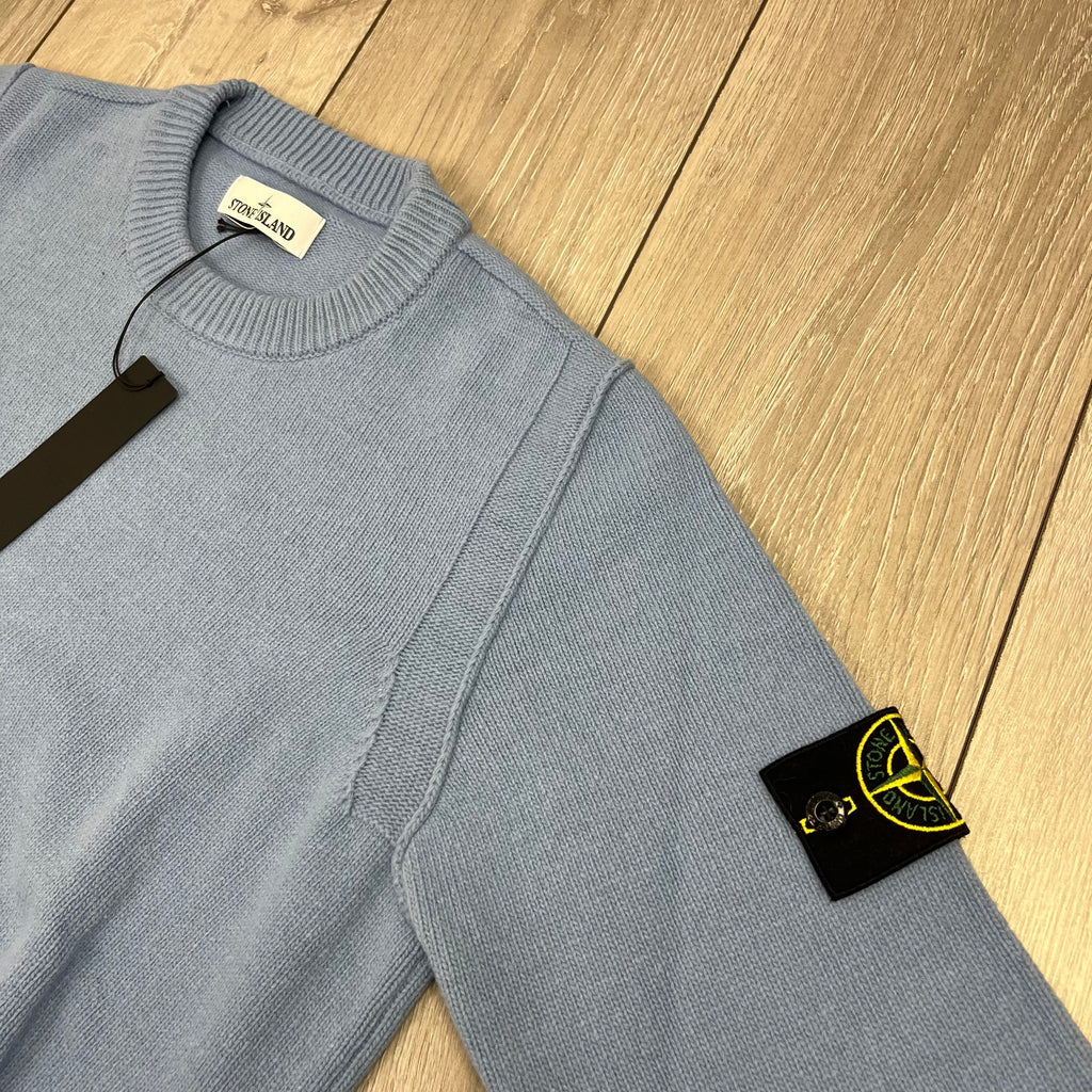 Stone Island Knit Sweatshirt - Mid Blue Ironleague