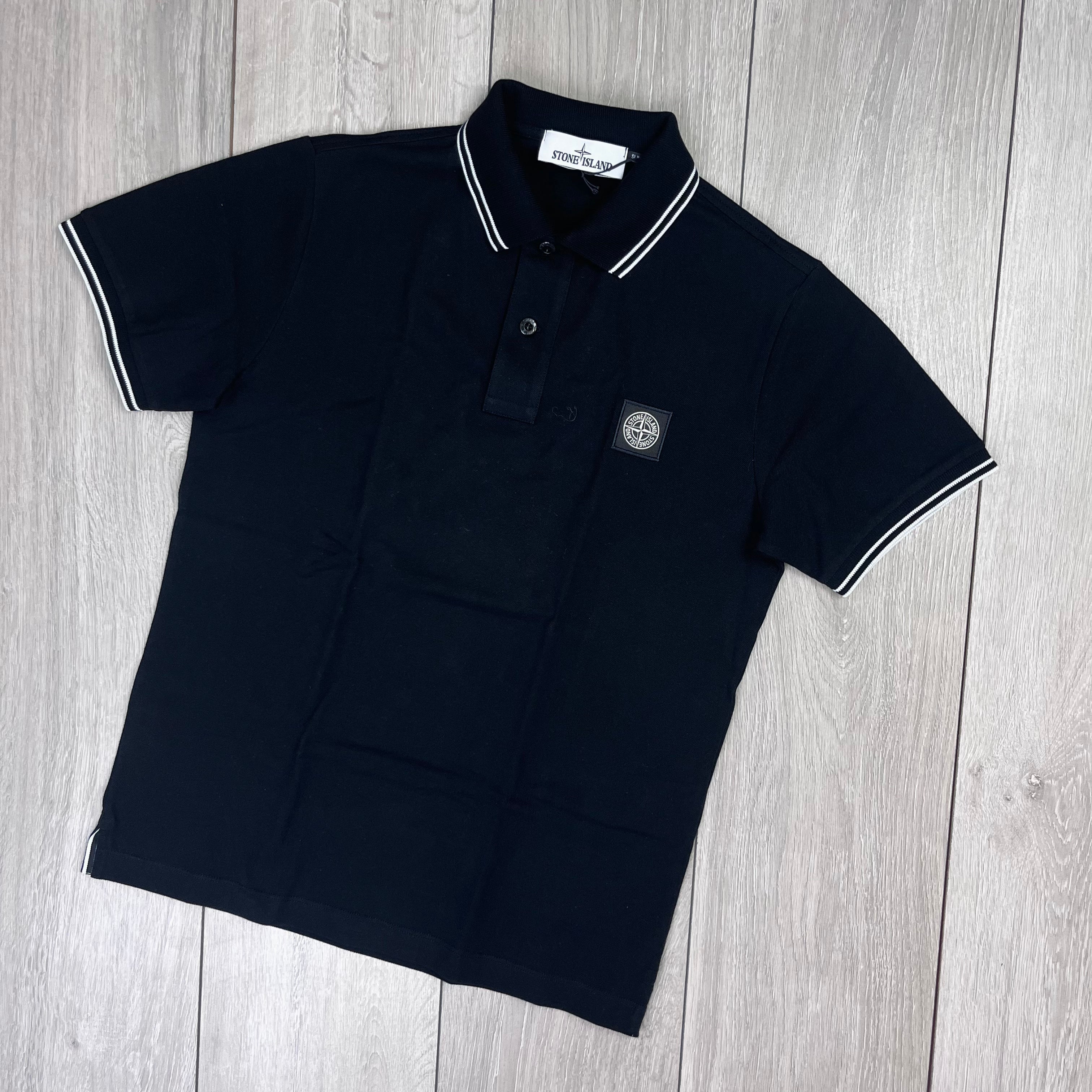 Stone Island Patch Polo Shirt - Black Ironleague