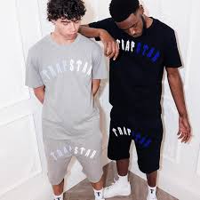 Trapstar Arch Chenille Short Set - Grey/Black Ironleague