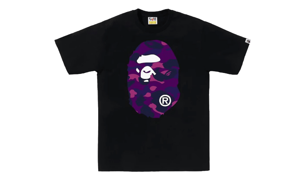 BAPE Color Camo Big Ape Head Tee Black / Purple 1G30 110 027 BLACK PURPLE