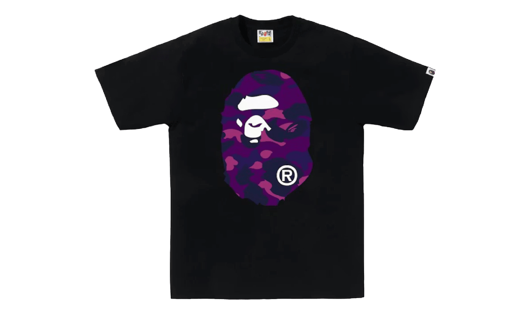 BAPE Color Camo Big Ape Head Tee Black / Purple 1G30 110 027 BLACK PURPLE