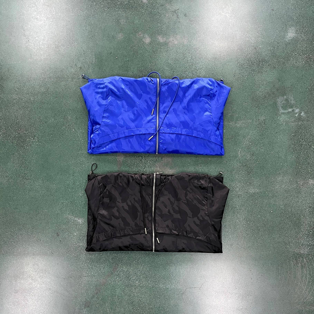 Trapstar Irongate T Jacquard Windbreaker - Black/Blue Ironleague