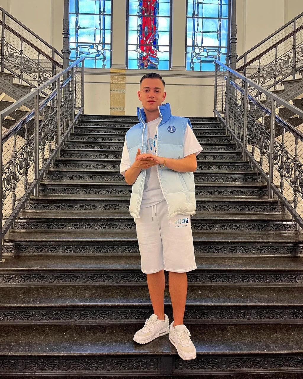 Trapstar Irongate Badge Gilet - Ice Blue Ironleague