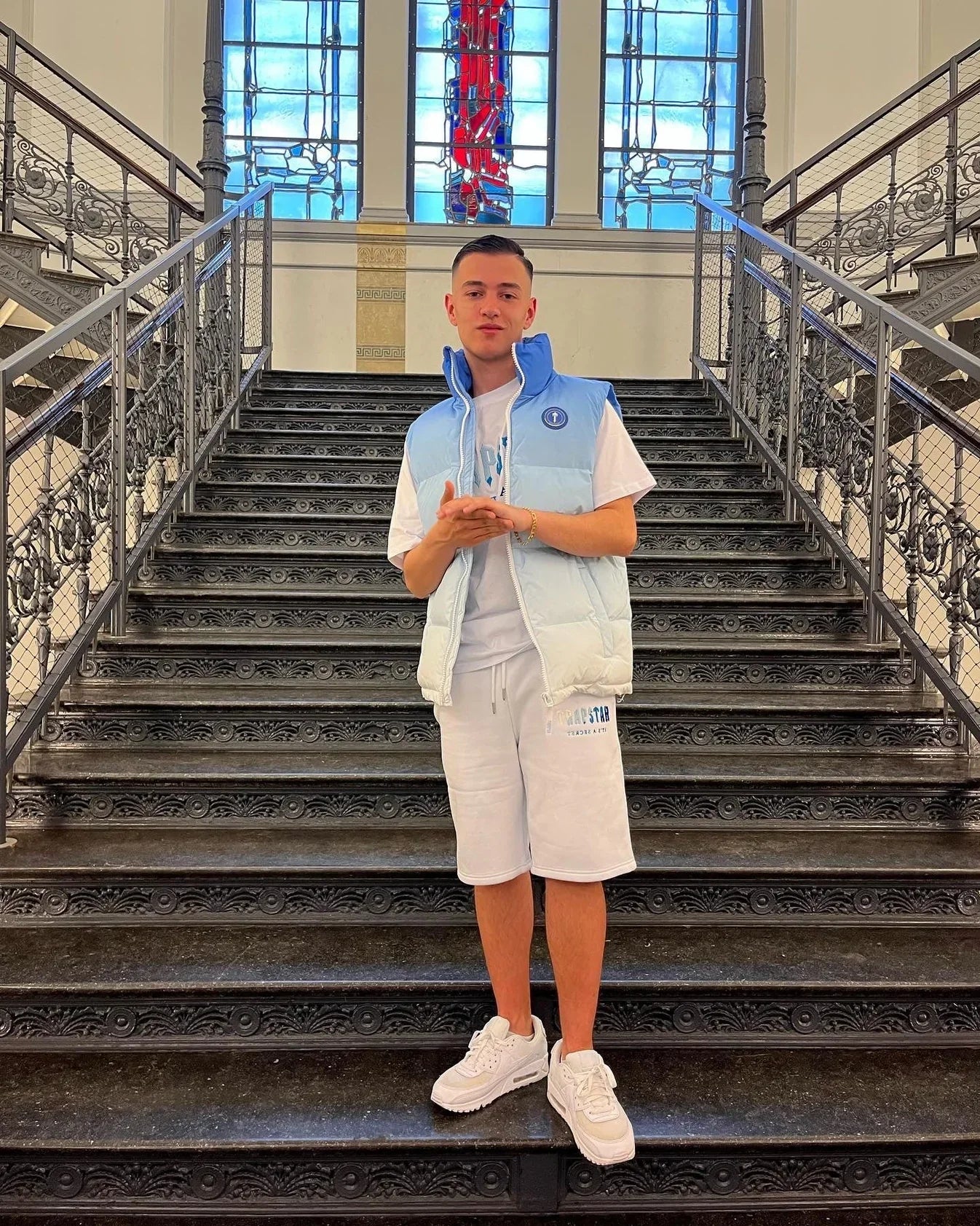 Trapstar Irongate Badge Gilet - Ice Blue Ironleague