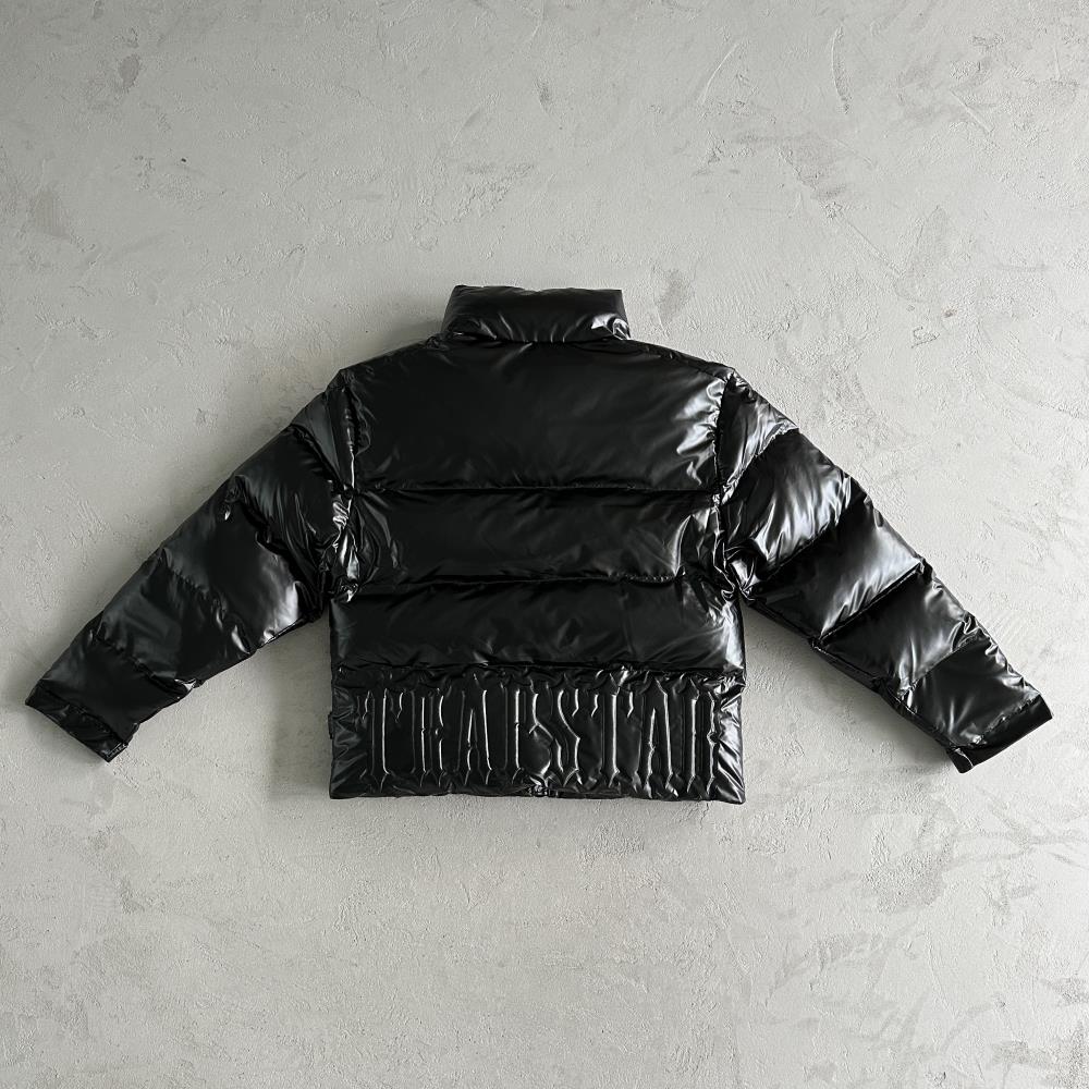Trapstar Irongate Embossed Puffer Jacket - Black/White Ironleague