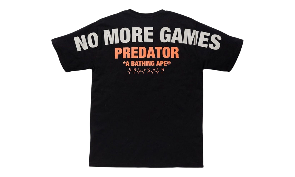BAPE Predator No More Games Logo Short Sleeve T-Shirt Black Multicolor BPSCTB