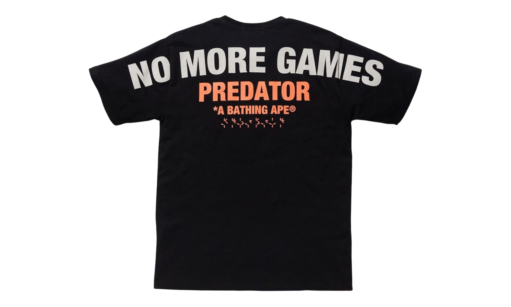 BAPE Predator No More Games Logo Short Sleeve T-Shirt Black Multicolor BPSCTB