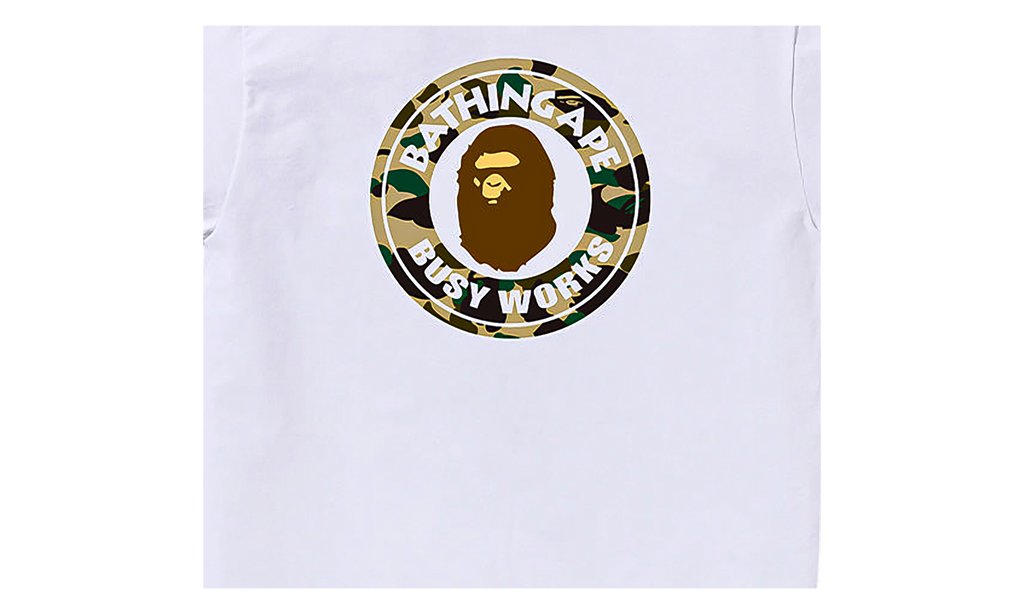 BAPE 1st Camo Busy Works Tee White / Camo 0ZXTEM014101Q WHR