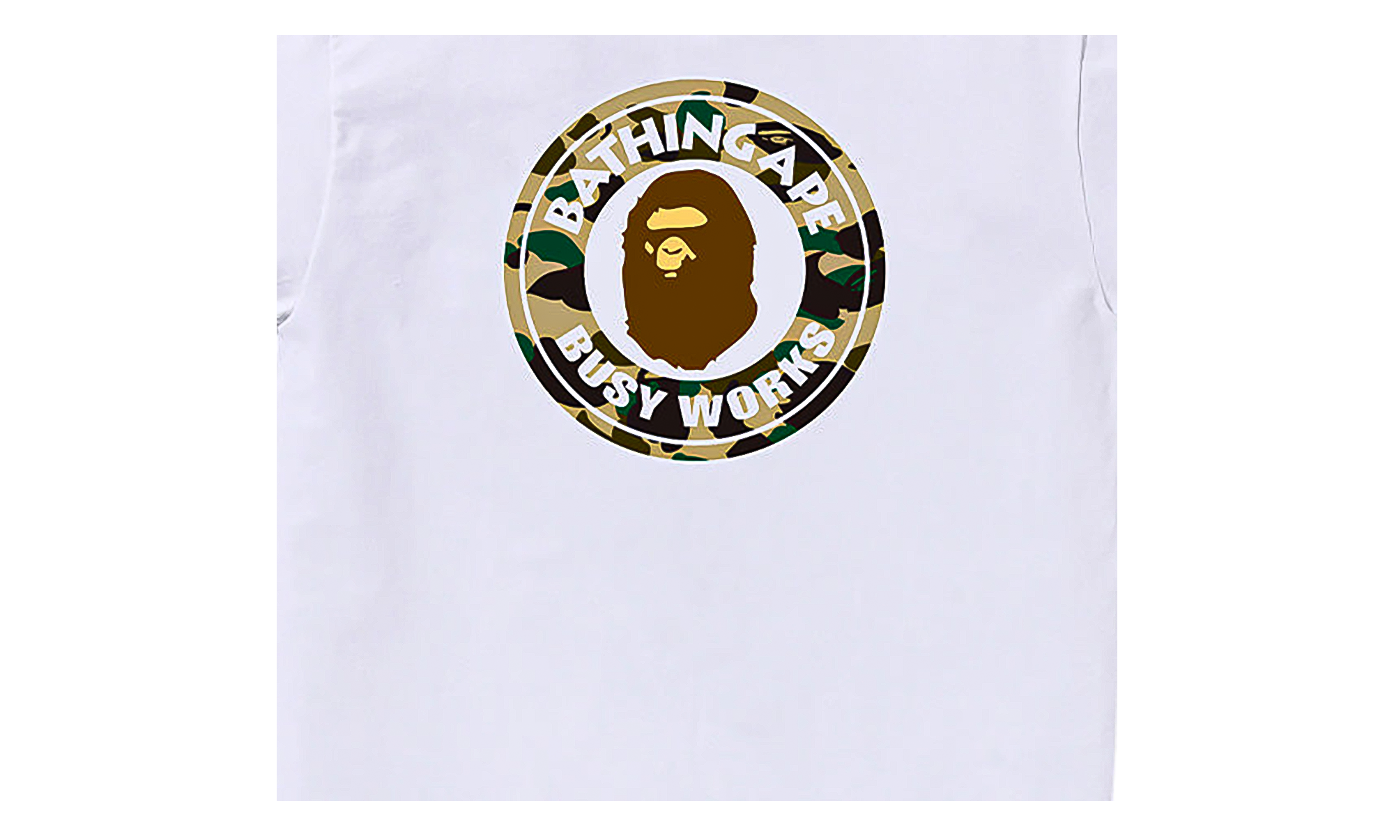 BAPE 1st Camo Busy Works Tee White / Camo 0ZXTEM014101Q WHR