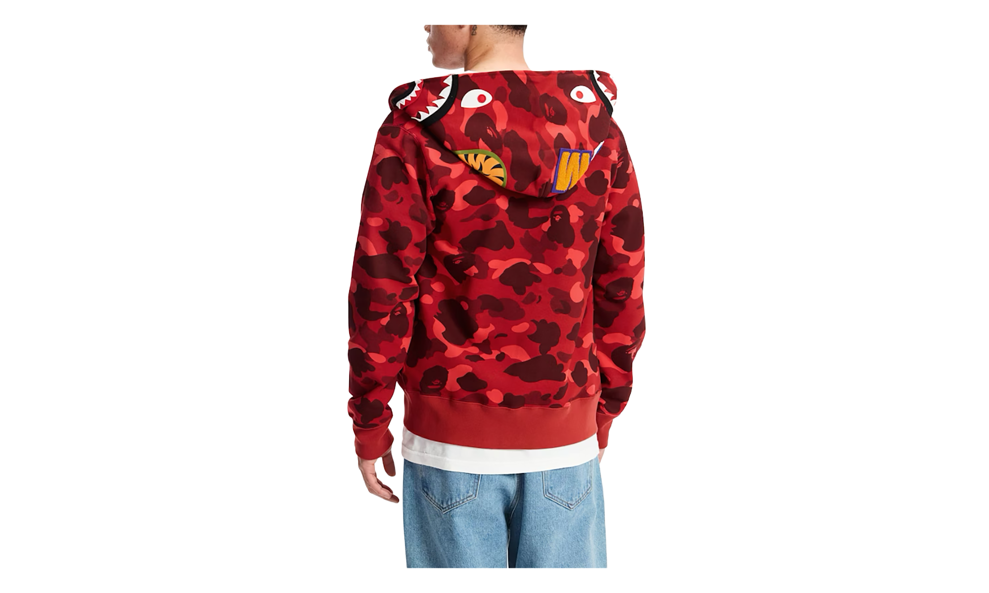 BAPE Color Camo Shark Full Zip Hoodie Red 1H70 115 008 RED