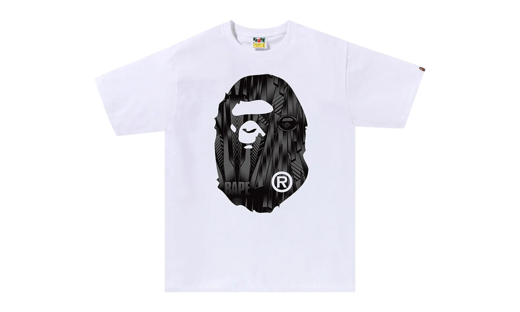 BAPE Speed Racer Big Ape Head Tee White Black 1J30 110 036