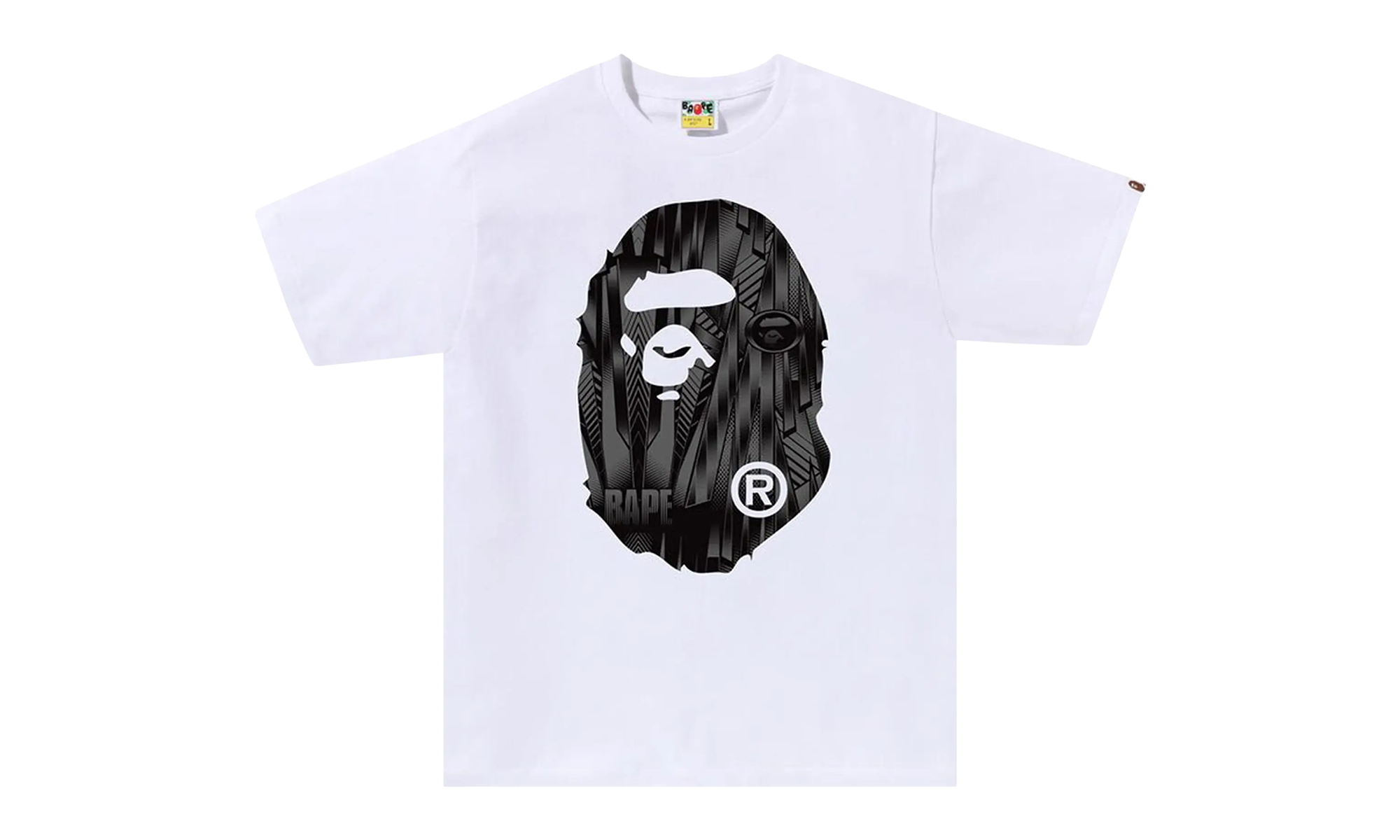 BAPE Speed Racer Big Ape Head Tee White Black 1J30 110 036
