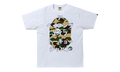 BAPE 1st Camo Japanese Letters T-Shirt White / Beige Camo FGLOXVJH
