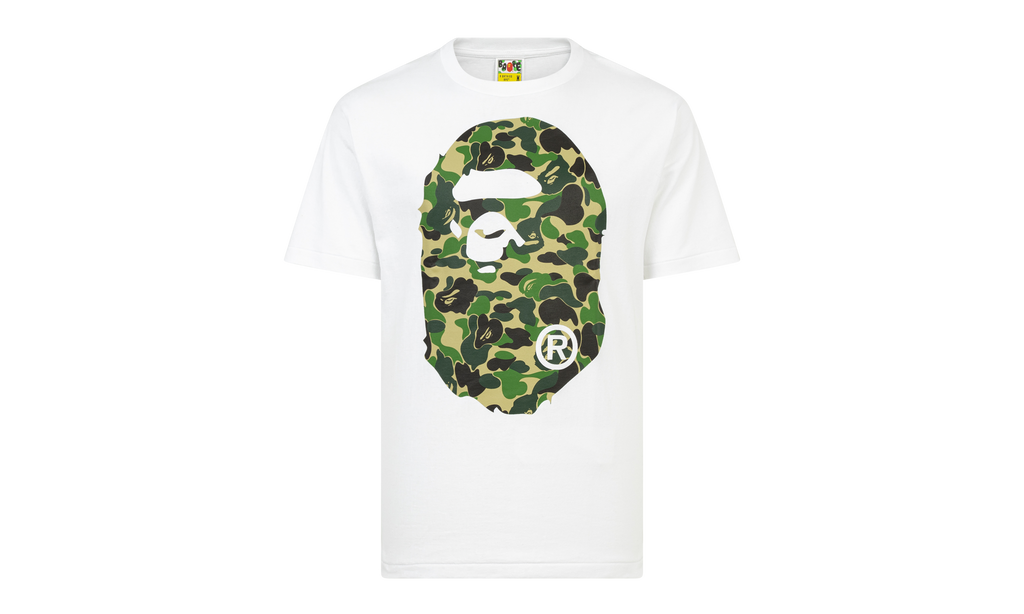 BAPE ABC BIG APE HEAD TEE WHITE/GREEN 0ZXTEM110008DWH0