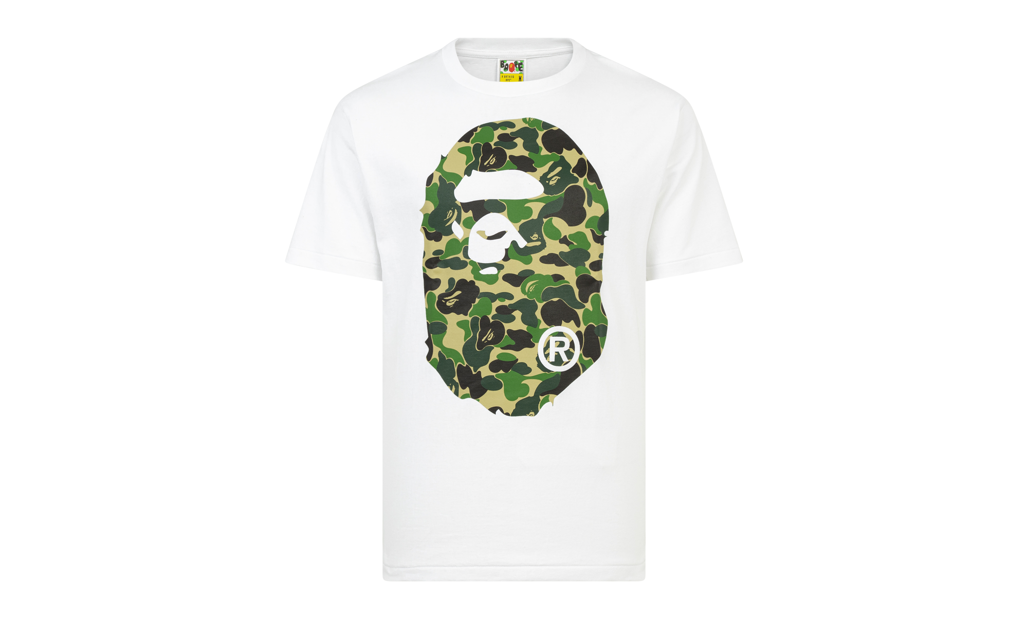 BAPE ABC BIG APE HEAD TEE WHITE/GREEN 0ZXTEM110008DWH0