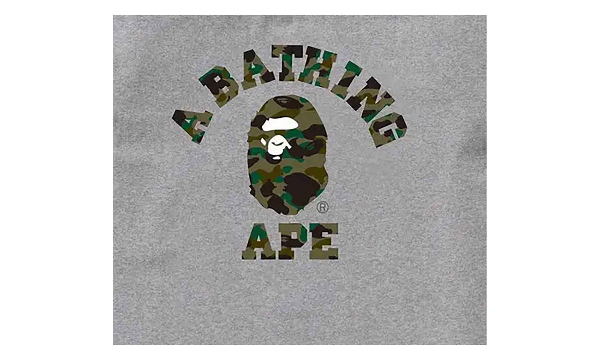 BAPE 1st Camo College Tee Grey / Green 1K30 110 008 GREY GREEN