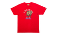 BAPE Jurassic World Raptor College Logo Short Sleeve T-Shirt Red Multi BJWRCSSTSR