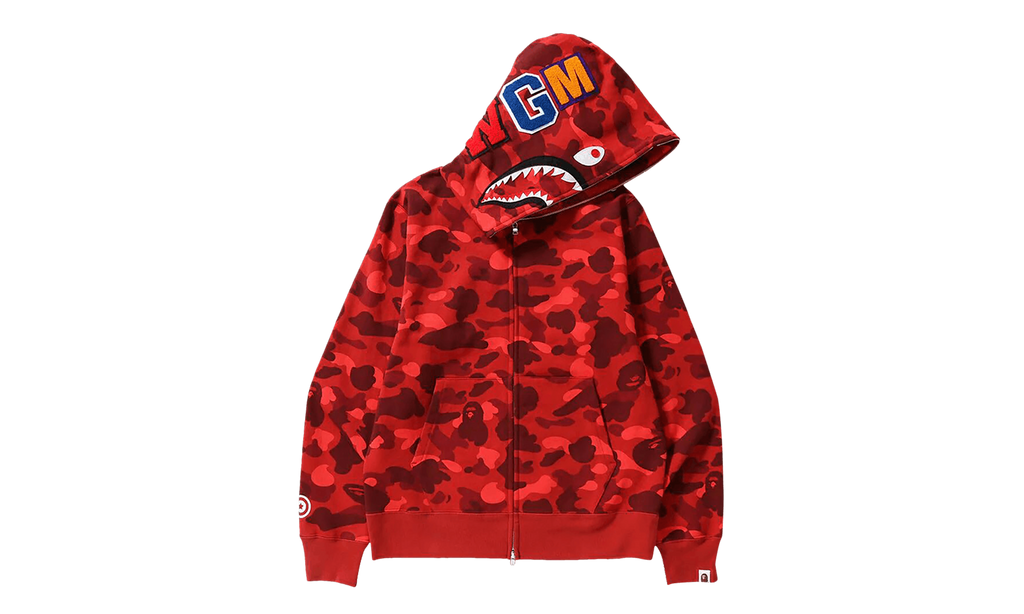 BAPE Color Camo Shark Full Zip Hoodie (FW24) Red 1J70 115 008 RED