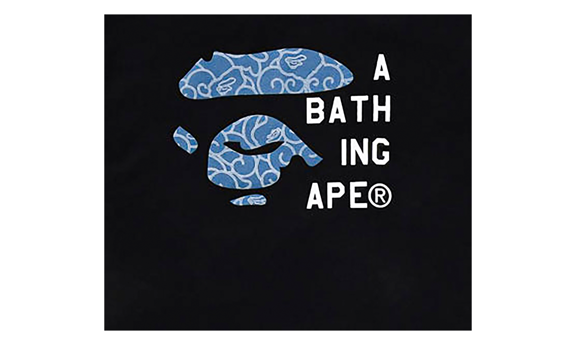 BAPE Japanese Cloud Camo Face Tag Tee Black 1L80 110 046 BLK