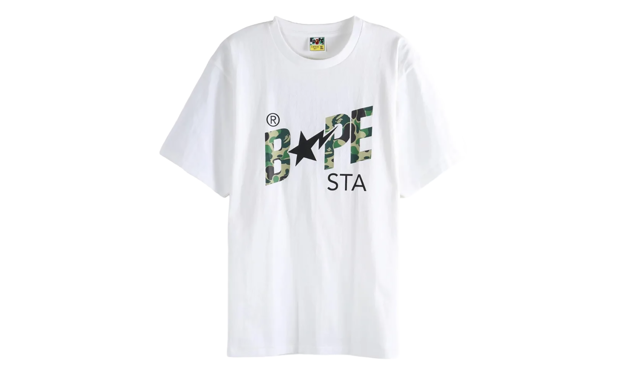BAPE ABC Camo Bape Sta Logo Tee White 1L80110008 WH0