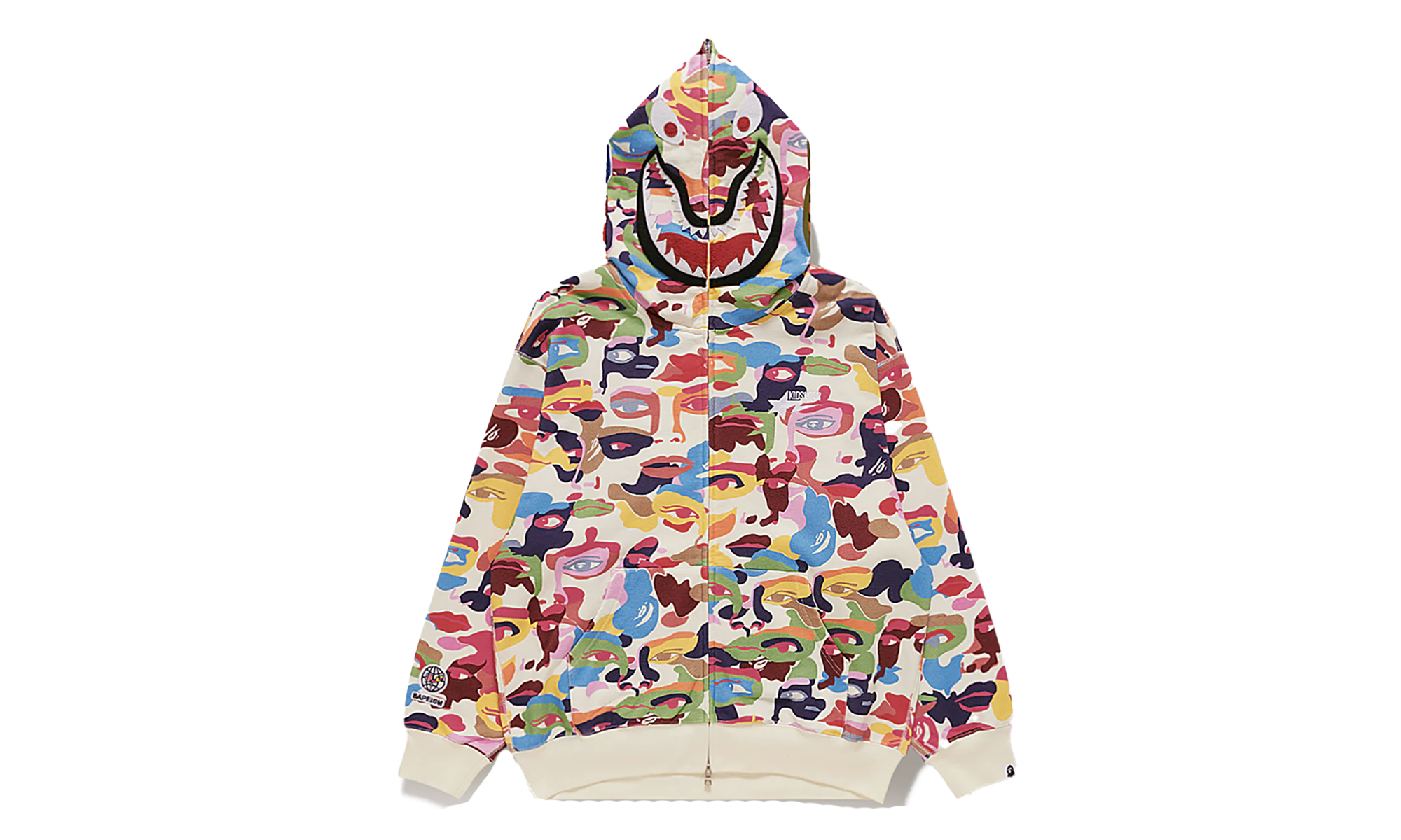 BAPE FULL ZIP HOODIE KIDSUPER CAMO SHARK - MULTI