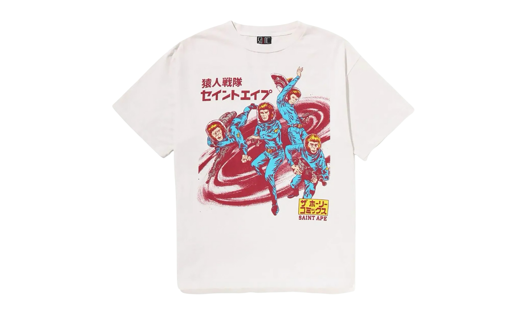 BAPE Squadron Tee Saint Mxxxxxx - Vinatage White 1J23 109 901