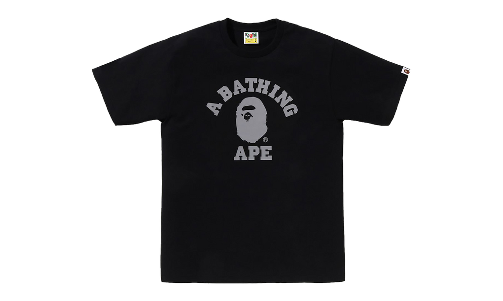 BAPE Reflective On College SS Tee Black 0ZXTEM00710XQ BKX