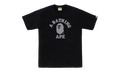 BAPE Reflective On College SS Tee Black 0ZXTEM00710XQ BKX