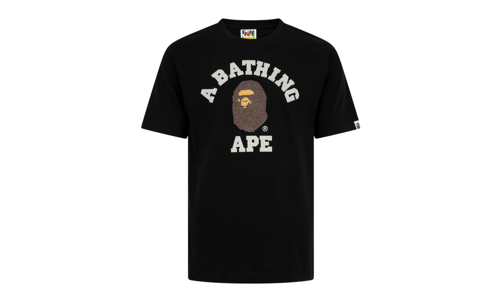 BAPE Glass Beads College Tee Black 0ZXTEM110059DBKX