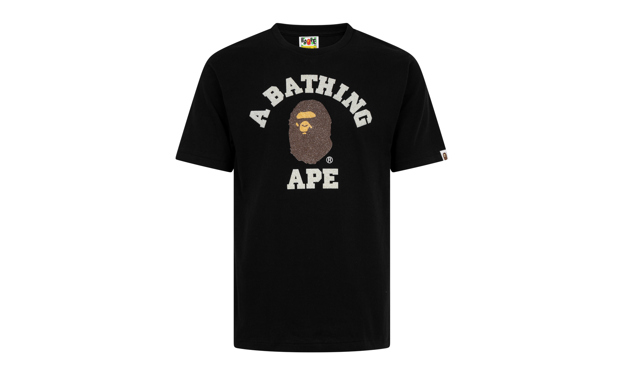 BAPE Glass Beads College Tee Black 0ZXTEM110059DBKX