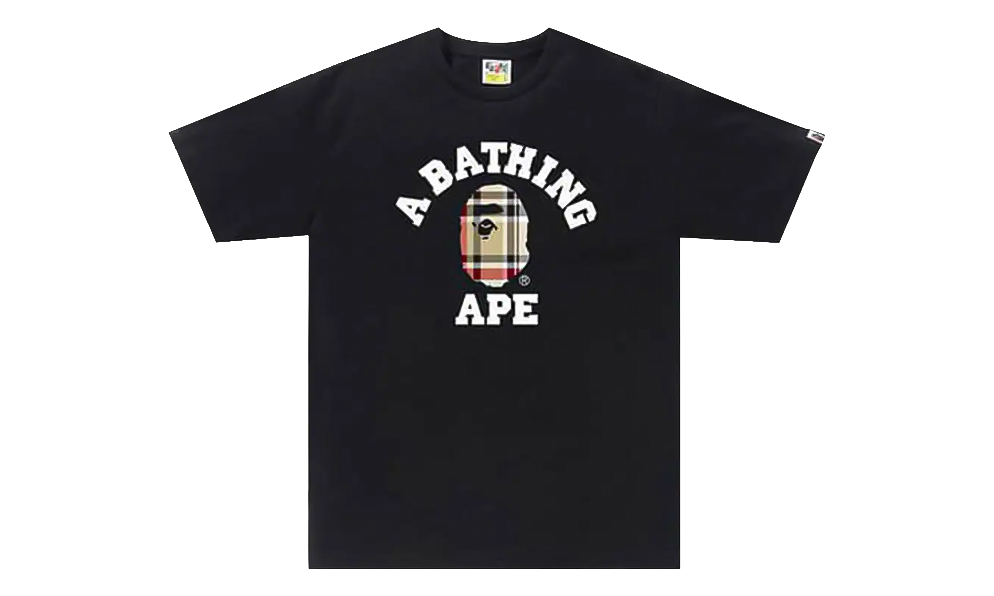 BAPE Check College Tee Black / Beige 1F80 110 035 BLACK BEIGE