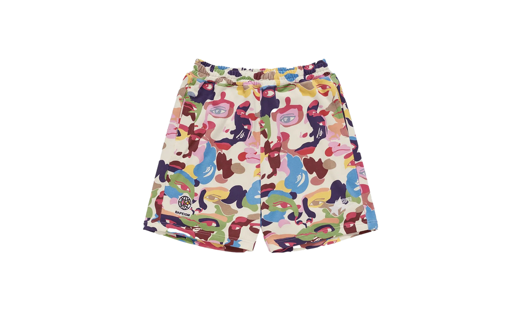 BAPE SWEAT SHORTS KIDSUPER CAMO - MULTI 1L23 153 902 WHITE