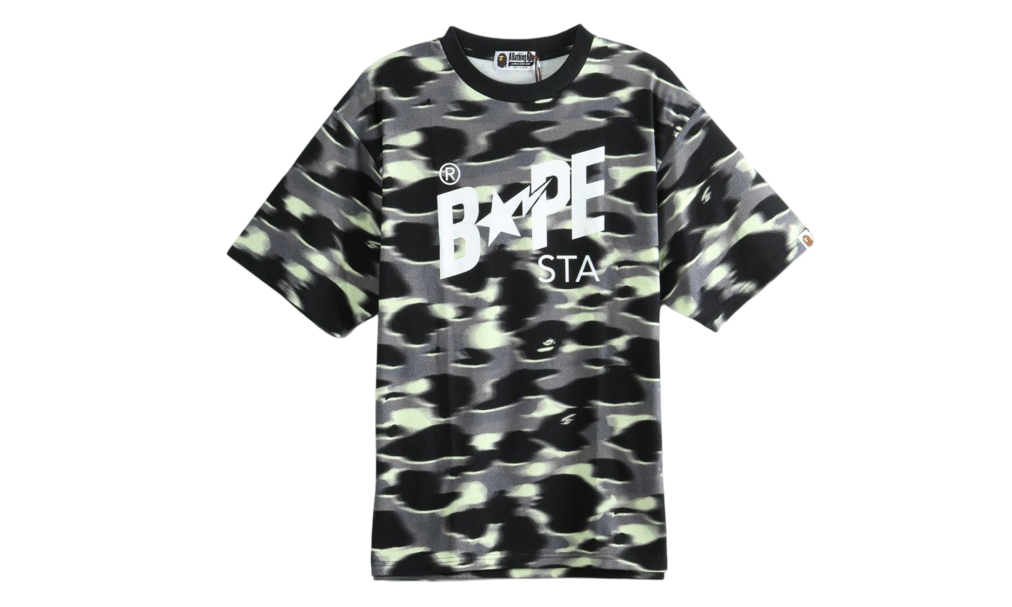 BAPE Screen Camo Sta Logo Tee Black 1M30109304 BLK