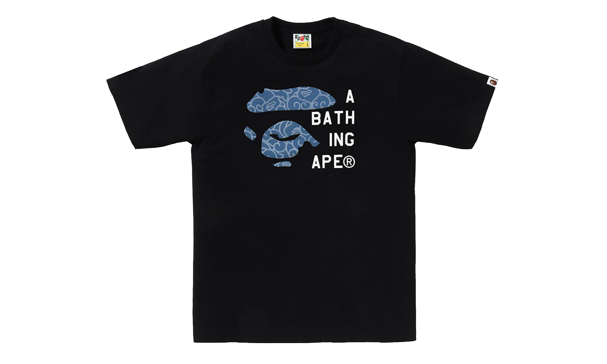 BAPE Japanese Cloud Camo Face Tag Tee Black 1L80 110 046 BLK