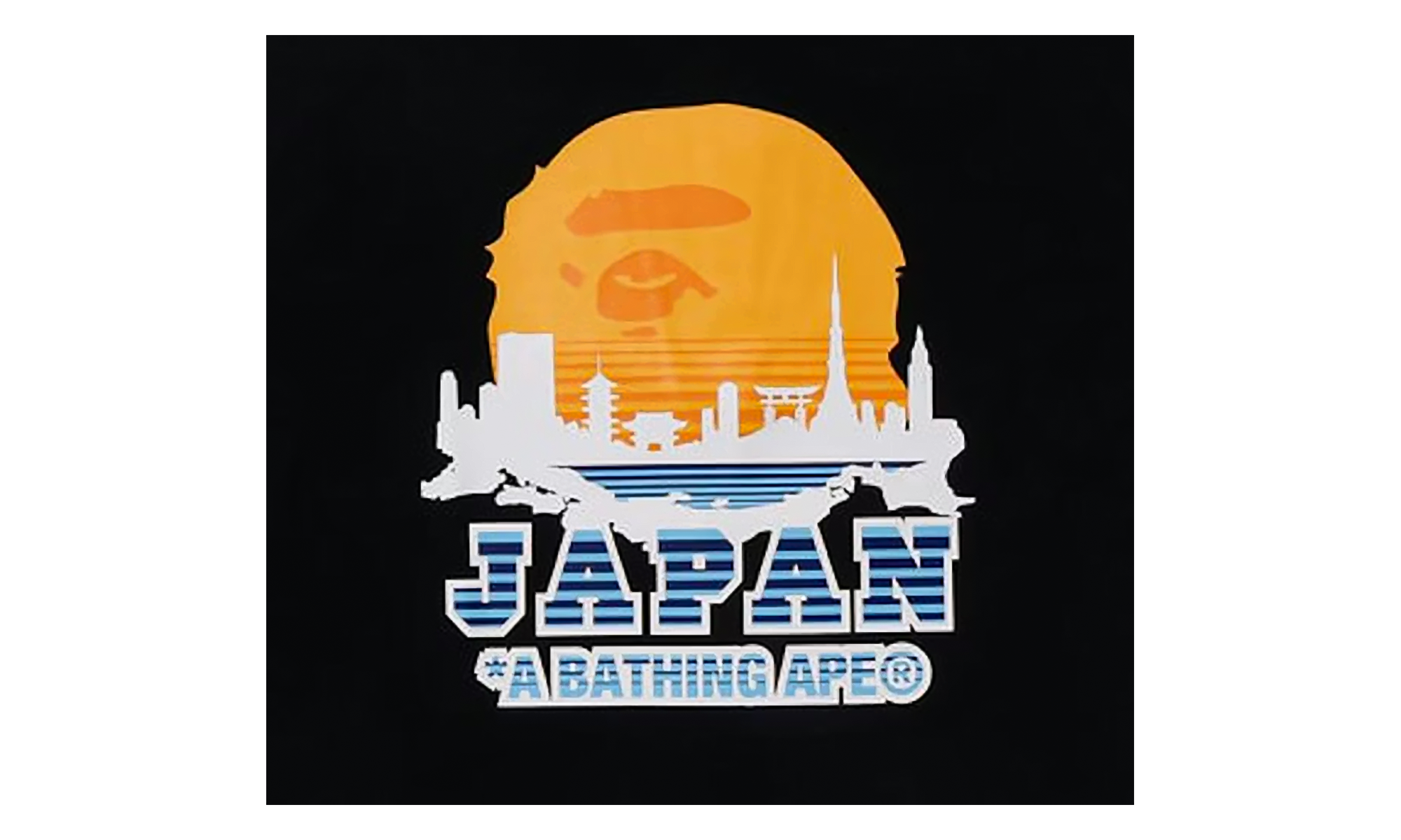 BAPE Japan Silhouette Tee Black 1J22 110 077 BLACK