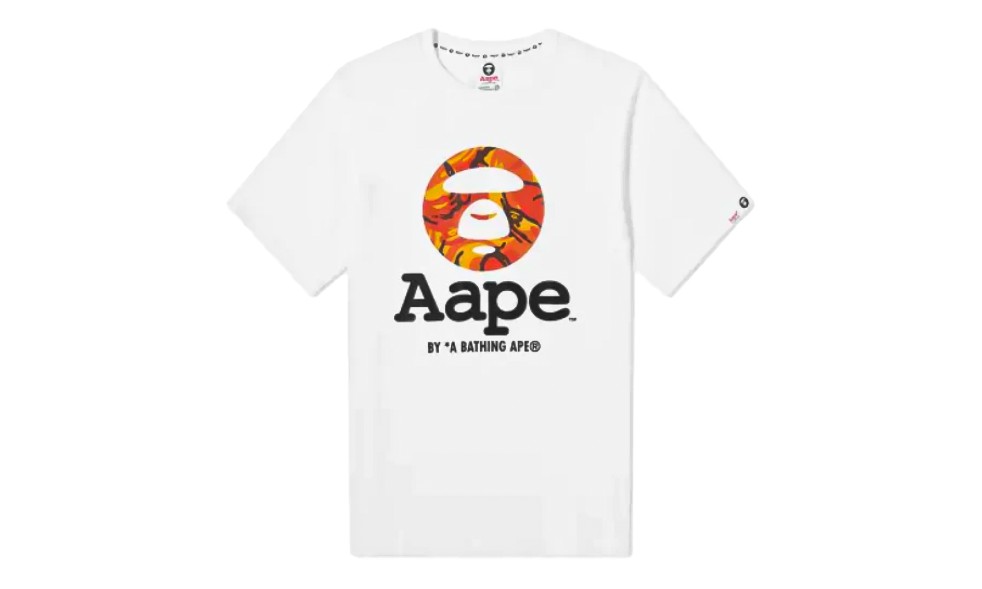 BAPE AAPE OG Moonface T-Shirt White Orange Camo B762DA4F