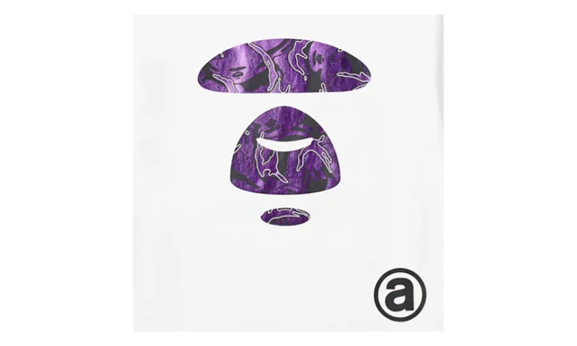 BAPE Aape Foil Moonface T-Shirt White / Purple CA5CEA57