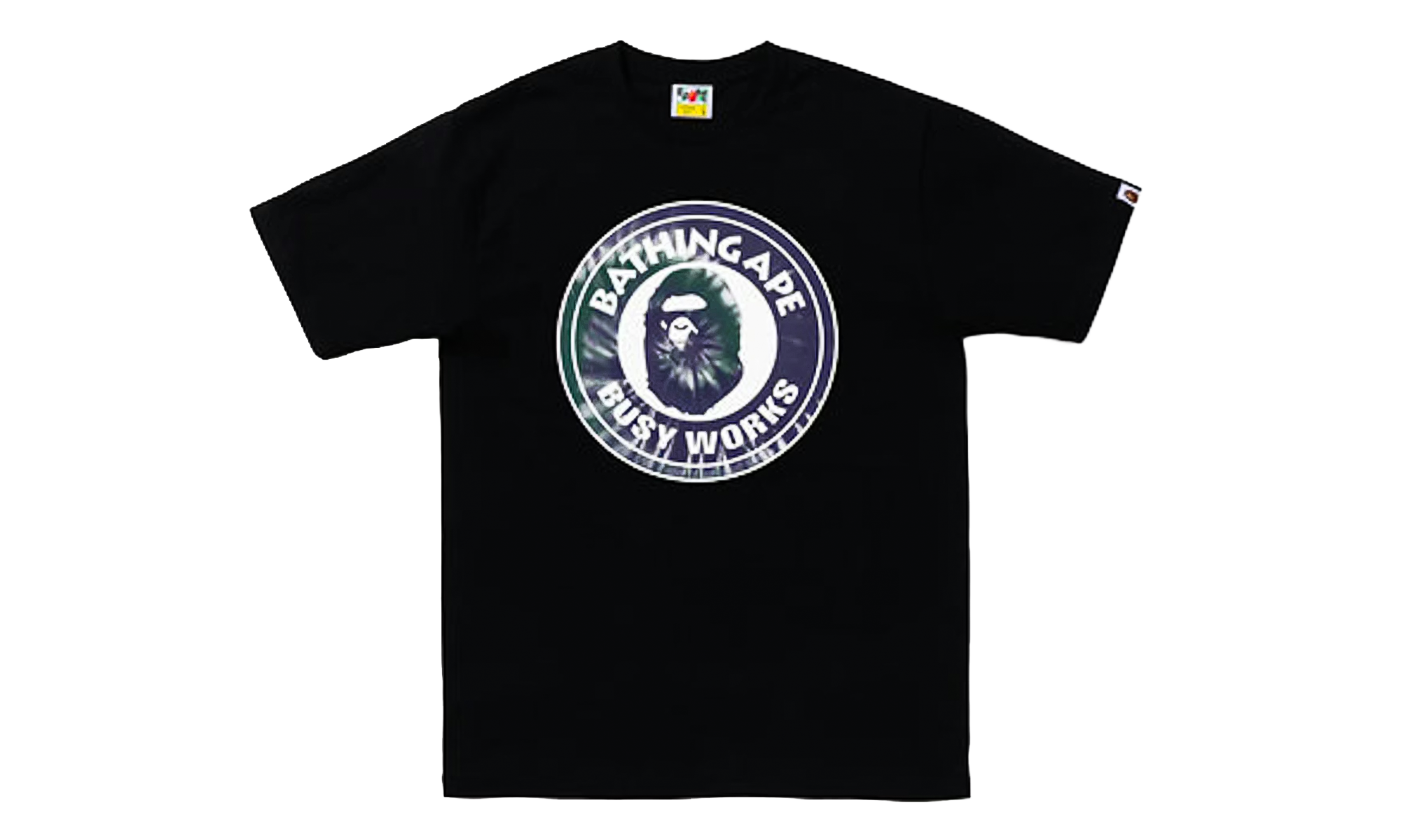 BAPE Tie Dye Busy Works Tee Black Purple 1I80 110 024 PUR